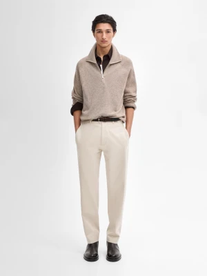 Sweter Z Dzianiny Z Półgolfem - Norkowy - - Massimo Dutti - Mężczyzna