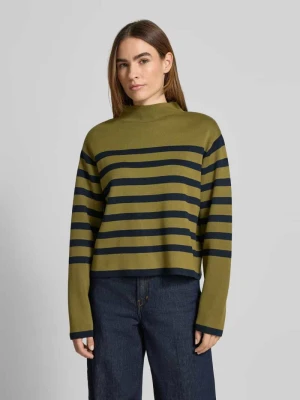 Sweter z dzianiny z prążkowaną stójką Jake*s Collection