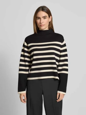 Sweter z dzianiny z prążkowaną stójką Jake*s Collection