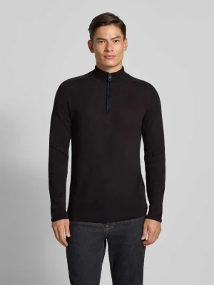Sweter z dzianiny z prążkowaną stójką model ‘FALCINO’ CINQUE