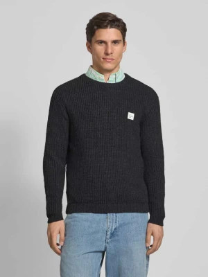 Sweter z dzianiny z prążkowanymi wykończeniami American vintage
