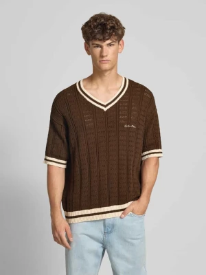 Sweter z dzianiny z prążkowanymi wykończeniami ANOTHER COTTON LAB