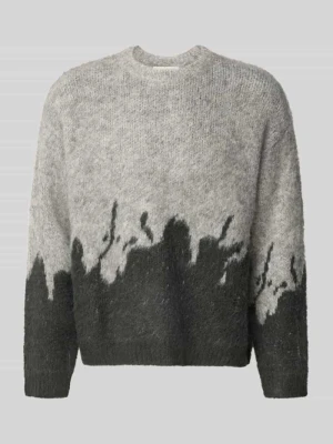 Sweter z dzianiny z prążkowanymi wykończeniami Another Cotton Lab Czarny