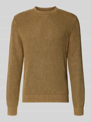 Sweter z dzianiny z prążkowanymi wykończeniami Antony Morato Beżowy