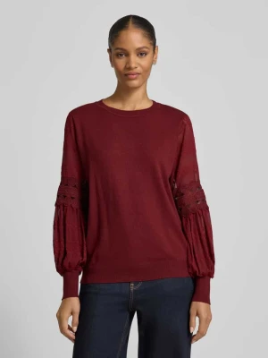 Sweter z dzianiny z prążkowanymi wykończeniami Apricot