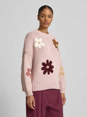 Sweter z dzianiny z prążkowanymi wykończeniami Apricot