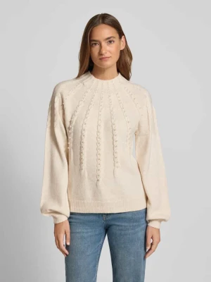 Sweter z dzianiny z prążkowanymi wykończeniami Apricot