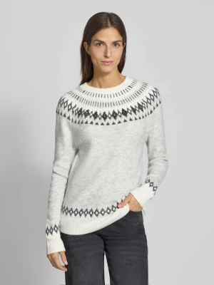 Sweter z dzianiny z prążkowanymi wykończeniami Apricot