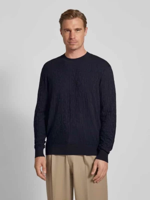 Sweter z dzianiny z prążkowanymi wykończeniami Armani Exchange