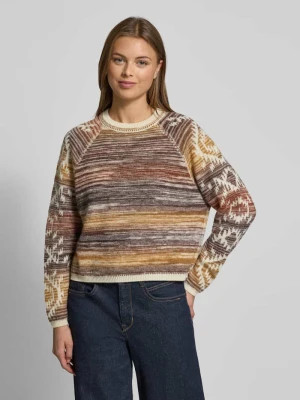 Sweter z dzianiny z prążkowanymi wykończeniami Bash