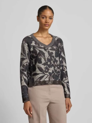 Sweter z dzianiny z prążkowanymi wykończeniami Betty Barclay