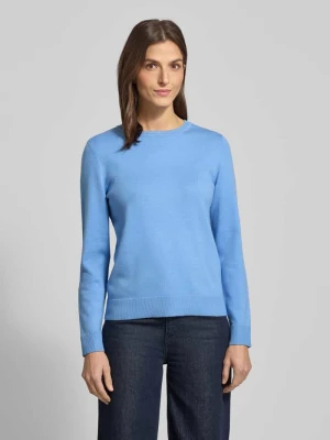Sweter z dzianiny z prążkowanymi wykończeniami Betty Barclay Błękitny