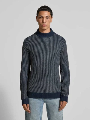 Sweter z dzianiny z prążkowanymi wykończeniami Blend