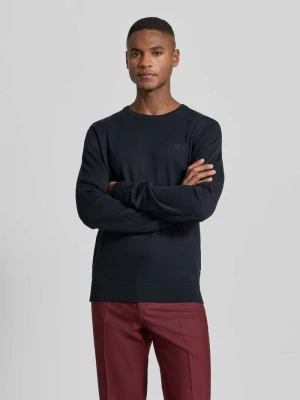 Sweter z dzianiny z prążkowanymi wykończeniami Bugatti