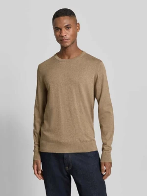 Sweter z dzianiny z prążkowanymi wykończeniami Bugatti