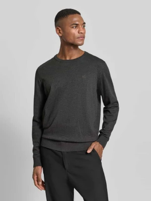 Sweter z dzianiny z prążkowanymi wykończeniami Bugatti