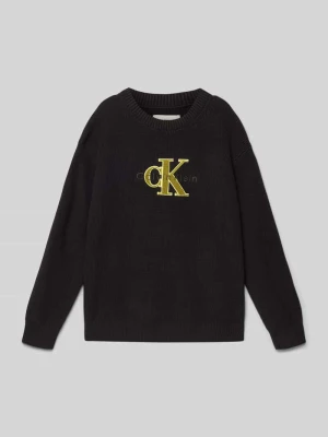 Sweter z dzianiny z prążkowanymi wykończeniami Calvin Klein Jeans