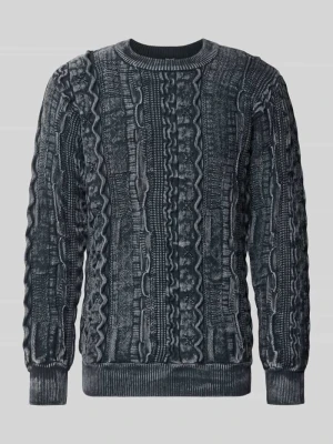 Sweter z dzianiny z prążkowanymi wykończeniami carlo colucci