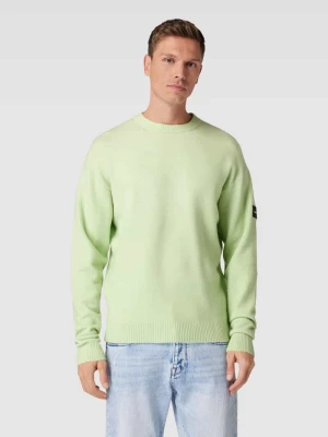 Sweter z dzianiny z prążkowanymi wykończeniami CK Calvin Klein