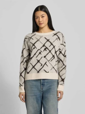 Sweter z dzianiny z prążkowanymi wykończeniami comma