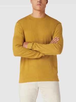 Sweter z dzianiny z prążkowanymi wykończeniami esprit collection