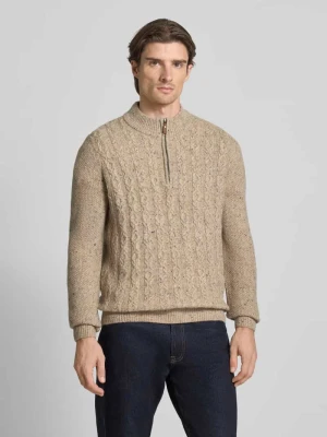 Sweter z dzianiny z prążkowanymi wykończeniami FYNCH-HATTON