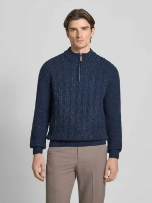 Sweter z dzianiny z prążkowanymi wykończeniami FYNCH-HATTON