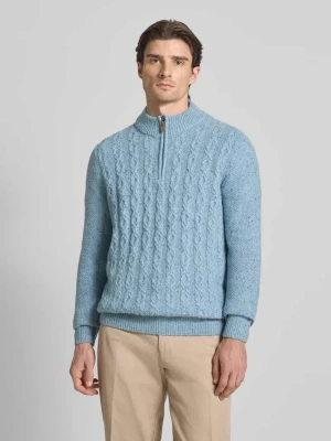 Sweter z dzianiny z prążkowanymi wykończeniami FYNCH-HATTON