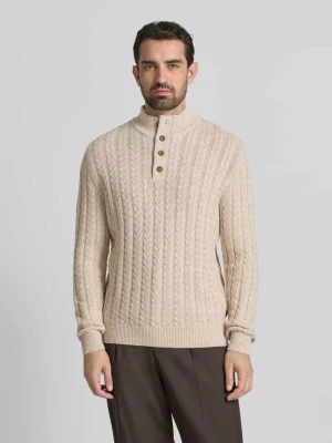 Bluza z kołnierzem o kroju regular fit z mieszanki bawełny i wełny FYNCH-HATTON