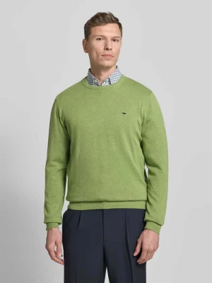 Sweter z dzianiny z prążkowanymi wykończeniami FYNCH-HATTON