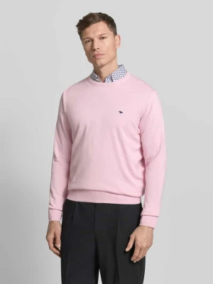 Sweter z dzianiny z prążkowanymi wykończeniami FYNCH-HATTON