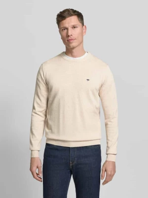 Sweter z dzianiny z prążkowanymi wykończeniami FYNCH-HATTON