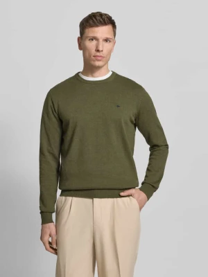 Sweter z dzianiny z prążkowanymi wykończeniami FYNCH-HATTON