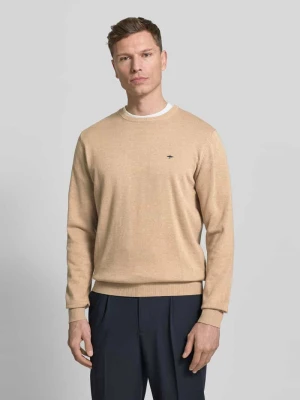Sweter z dzianiny z prążkowanymi wykończeniami FYNCH-HATTON