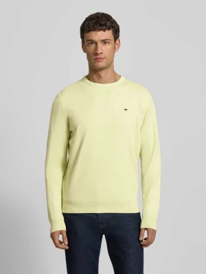 Sweter z dzianiny z prążkowanymi wykończeniami FYNCH-HATTON Miętowy