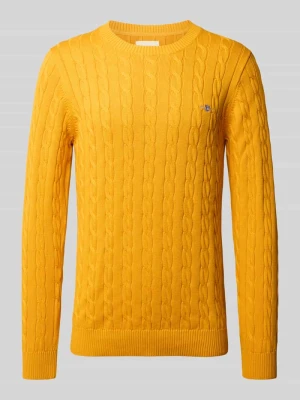 Sweter z dzianiny z prążkowanymi wykończeniami Gant