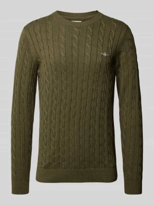 Sweter z dzianiny z prążkowanymi wykończeniami Gant