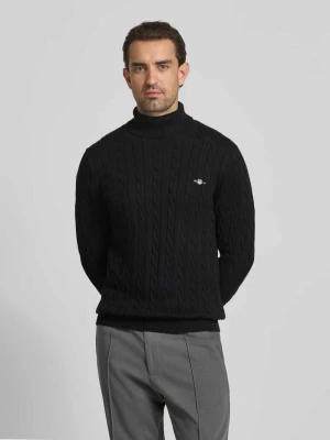 Sweter z dzianiny z prążkowanymi wykończeniami Gant