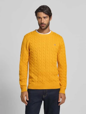 Sweter z dzianiny z prążkowanymi wykończeniami Gant