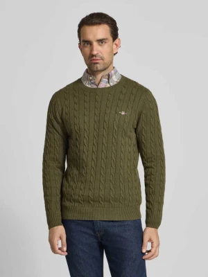 Sweter z dzianiny z prążkowanymi wykończeniami Gant