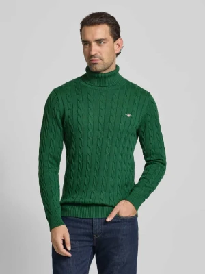Sweter z dzianiny z prążkowanymi wykończeniami Gant