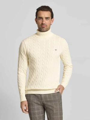 Sweter z dzianiny z prążkowanymi wykończeniami Gant