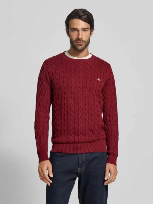 Sweter z dzianiny z prążkowanymi wykończeniami Gant