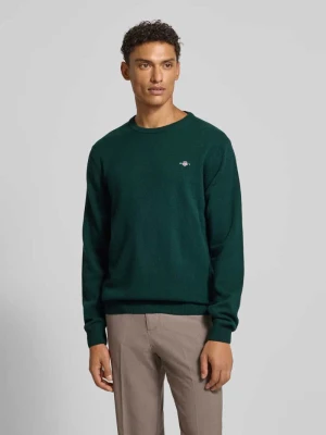Sweter z dzianiny z prążkowanymi wykończeniami Gant