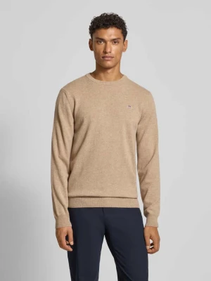 Sweter z dzianiny z prążkowanymi wykończeniami Gant