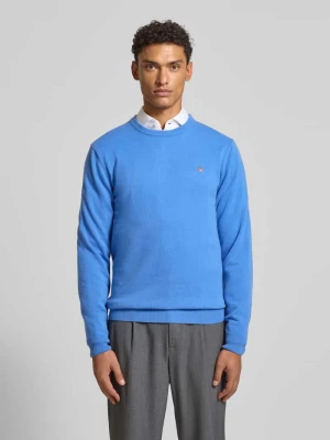 Sweter z dzianiny z czystej wełny jagnięcej z prążkowanymi wykończeniami Gant