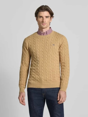 Sweter z dzianiny z prążkowanymi wykończeniami Gant