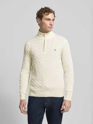 Bluza z kołnierzem o kroju slim fit z prążkowanymi wykończeniami Gant