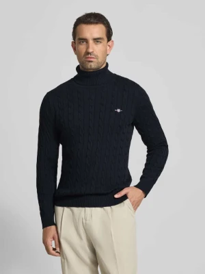 Sweter z dzianiny z prążkowanymi wykończeniami Gant