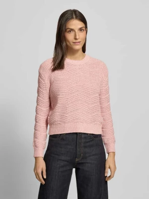 Sweter z dzianiny z prążkowanymi wykończeniami Guess